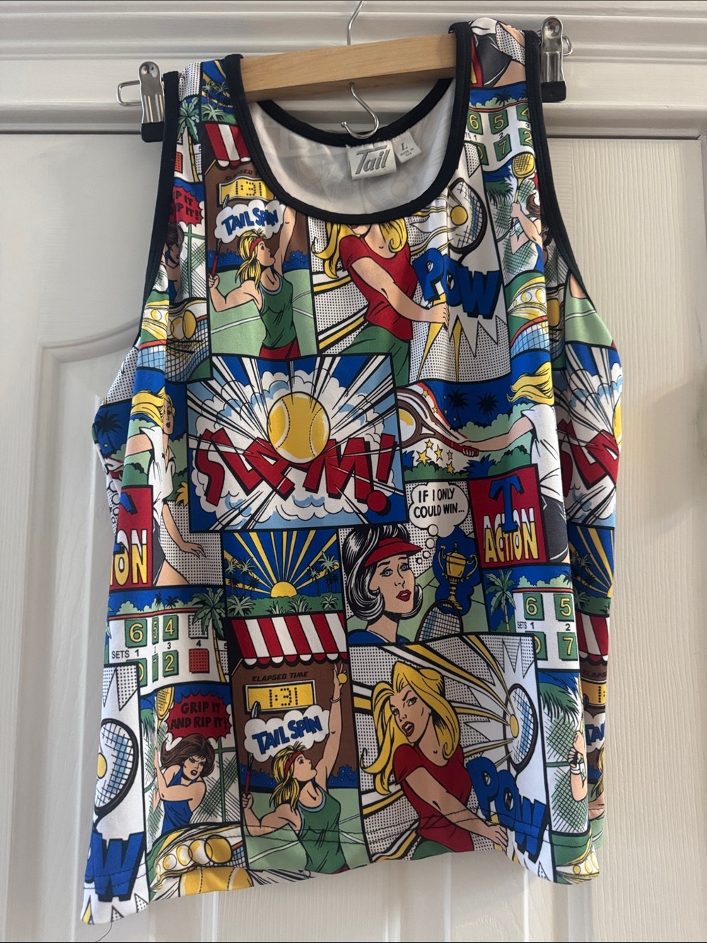 Comic Pop Art Sleeveless Tennis Tank Top - Multicolor